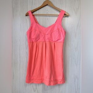 Lululemon Elevate Tank Size 10 Peach/Pink/Orange Drawstring Fitness Yoga Run